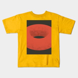 Red Donut Geometrical Artwork Kids T-Shirt